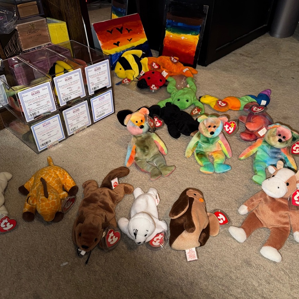 Ty Green and Blue Plush Toy Collection
